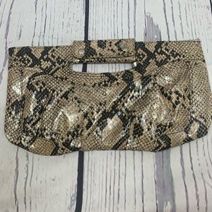 George Snakeprint PVC Clutch